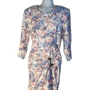 LABELLE Long Sleeve Vintage Dress with Sarong